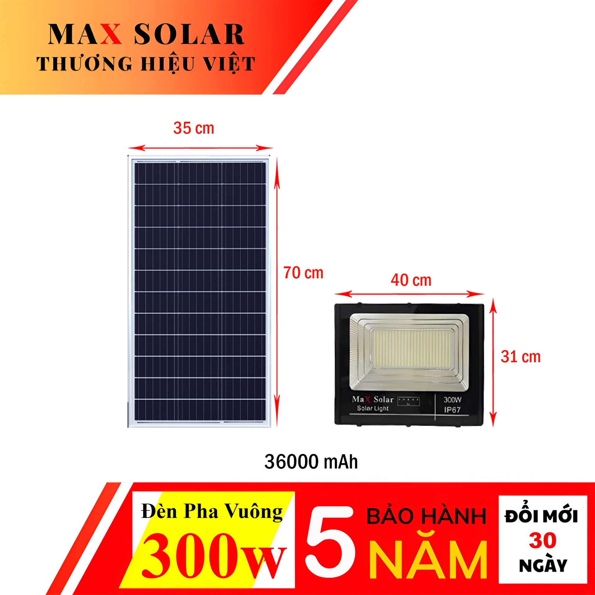Đèn Pha 300w Max Solar