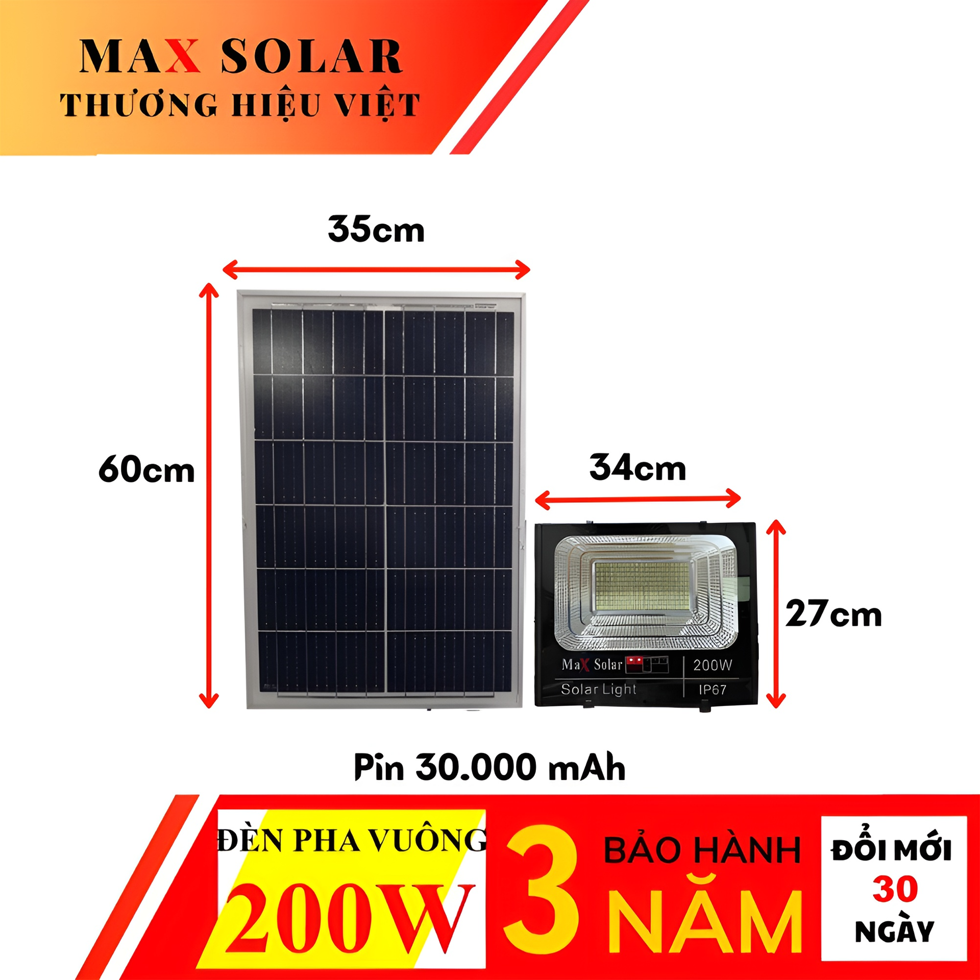 Đèn Pha 200w Max Solar