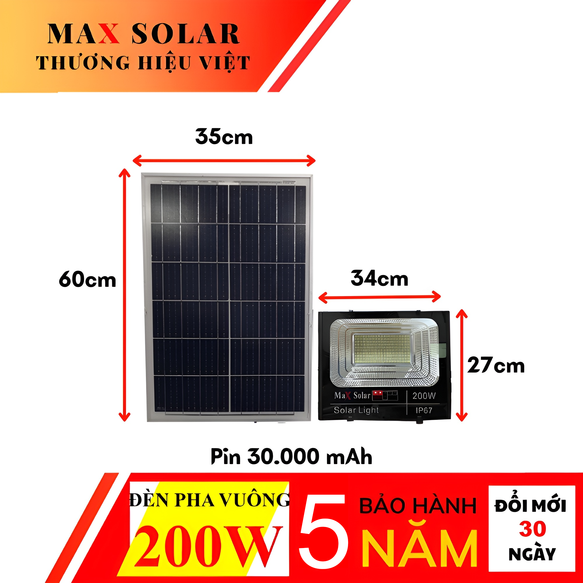 Đèn Pha 200w Max Solar